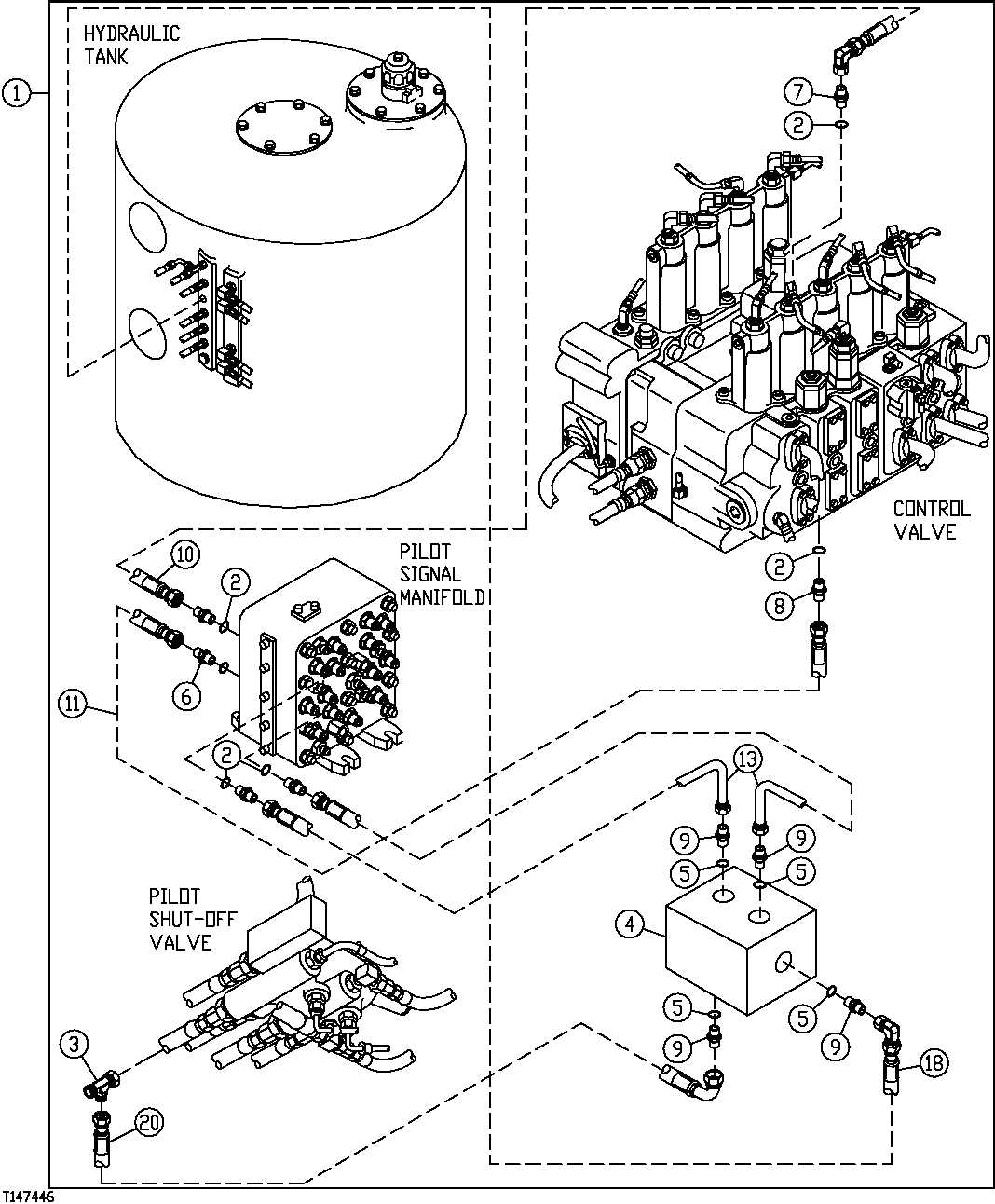 Схема запчастей John Deere 90E - 260 - Electric Solenoid Valve Kit 3360 Hydraulic System