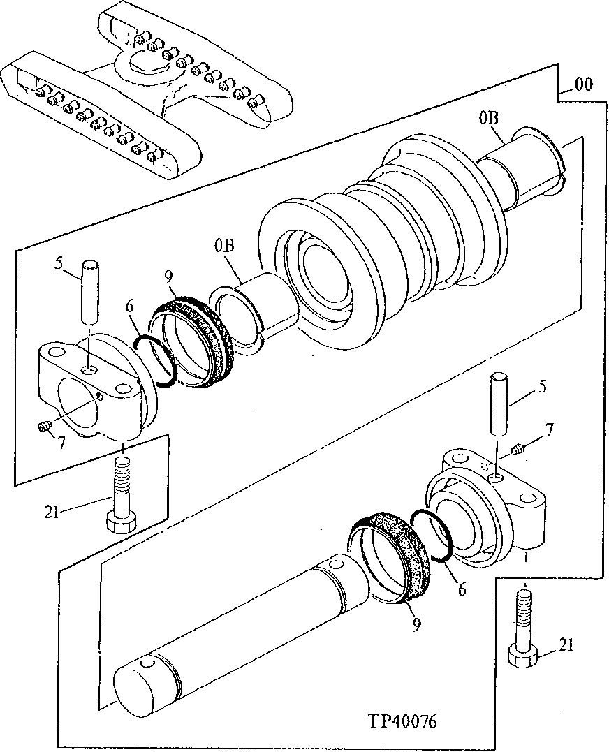 Схема запчастей John Deere 90ELC - 5 - Lower Roller 0130 TRACK SYSTEM