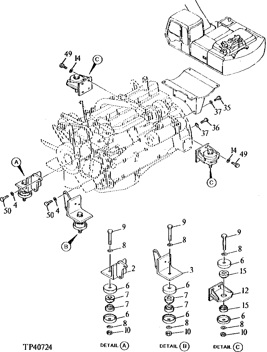 Схема запчастей John Deere 90ELC - 21 - Engine 0400 REMOVAL AND INSTALLATION 6068TT005 6068TT005