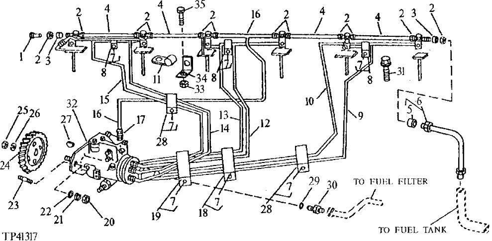 Схема запчастей John Deere 90ELC - 42 - Fuel Injection System 0413 Fuel Injection System 6068TT005 6068TT005