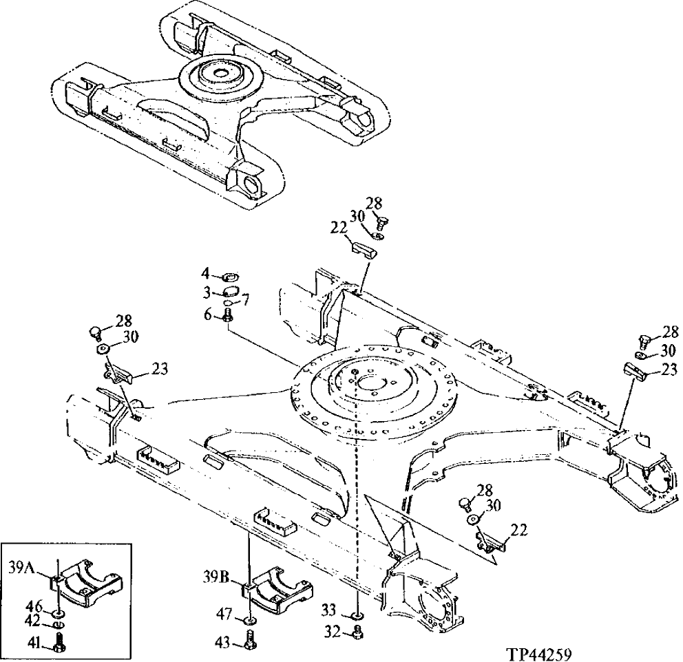 Схема запчастей John Deere 90ELC - 106 - Track Frame ( - 015713) 1740 Frame Installation