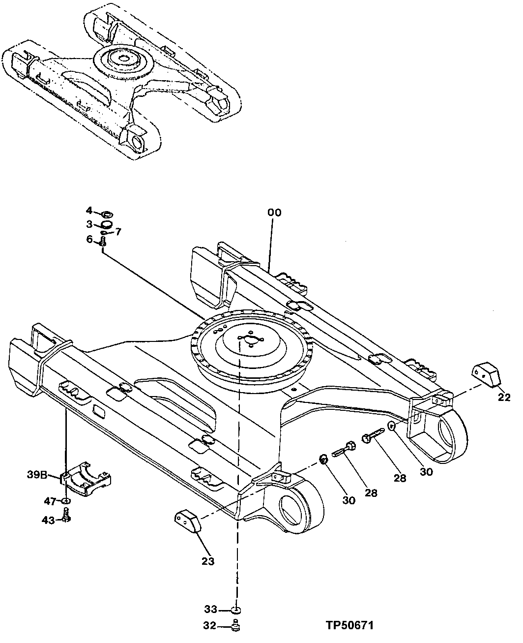 Схема запчастей John Deere 90ELC - 107 - Track Frame (015714 - ) 1740 Frame Installation