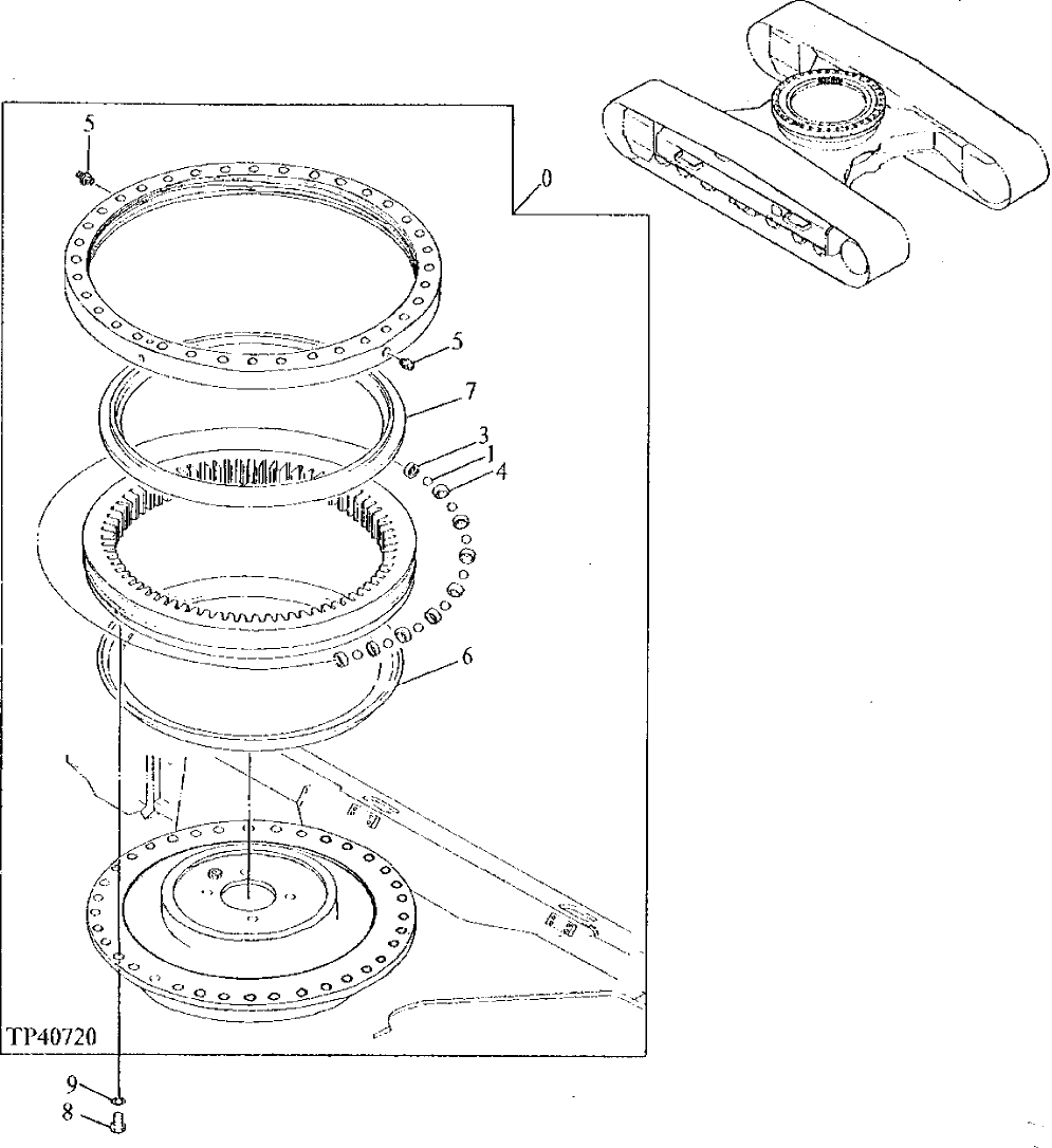 Схема запчастей John Deere 90ELC - 109 - Swing Bearing 1740 Frame Installation