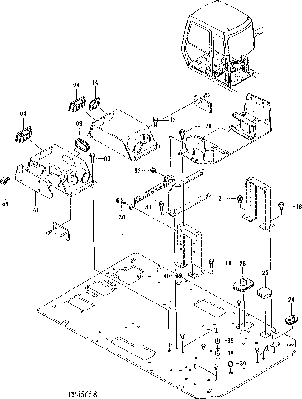 Схема запчастей John Deere 90ELC - 126 - Cab Floor Parts (015000 - ) 1810 Operator Enclosure