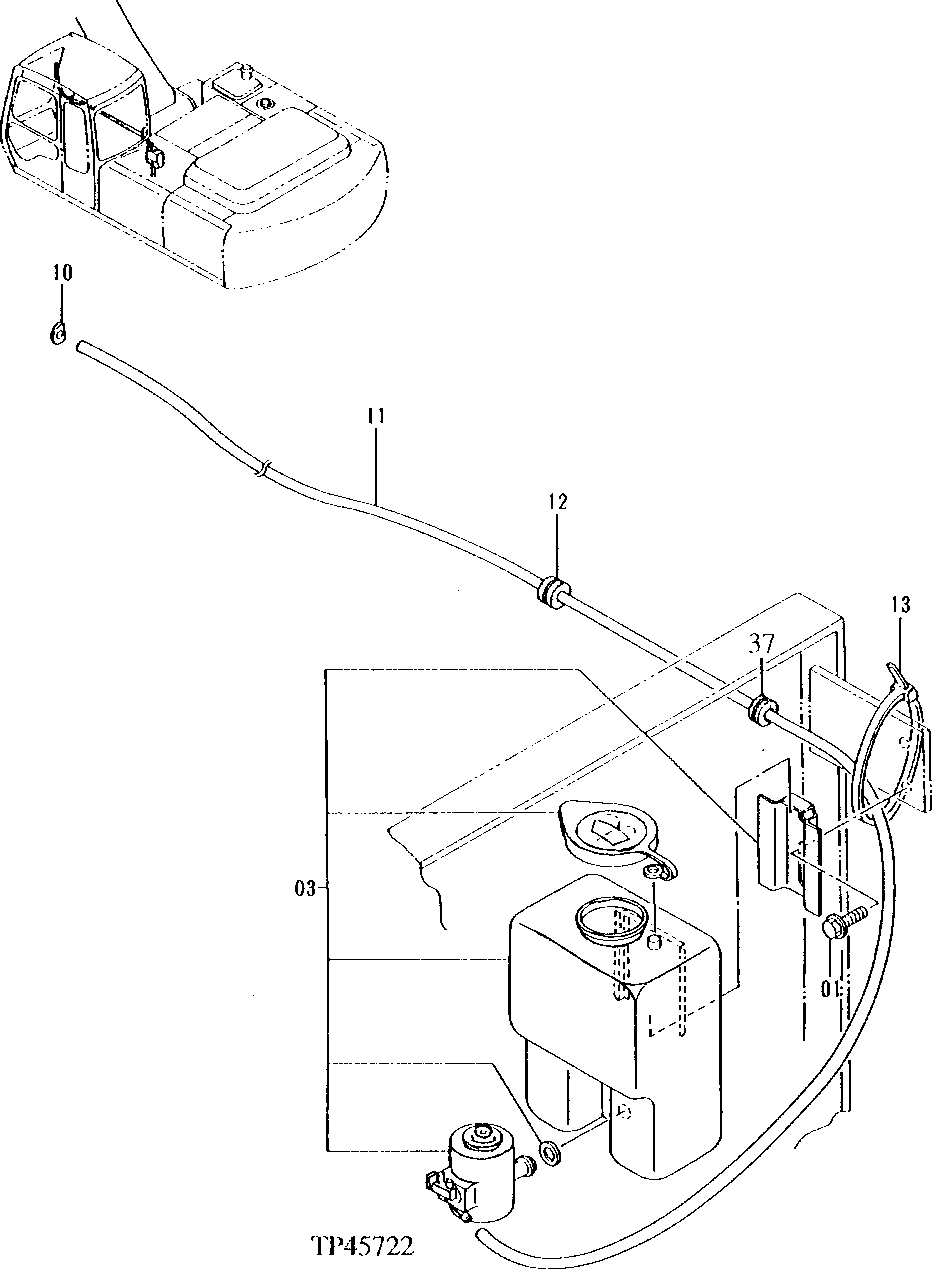 Схема запчастей John Deere 90ELC - 127 - Window Washer 1810 Operator Enclosure