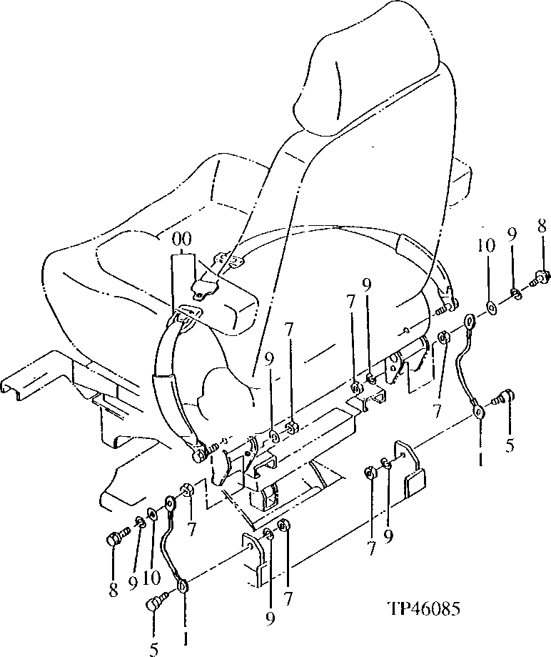 Схема запчастей John Deere 90ELC - 138 - Seat Belt ( - 010081) 1821 SEAT AND SEAT BELT