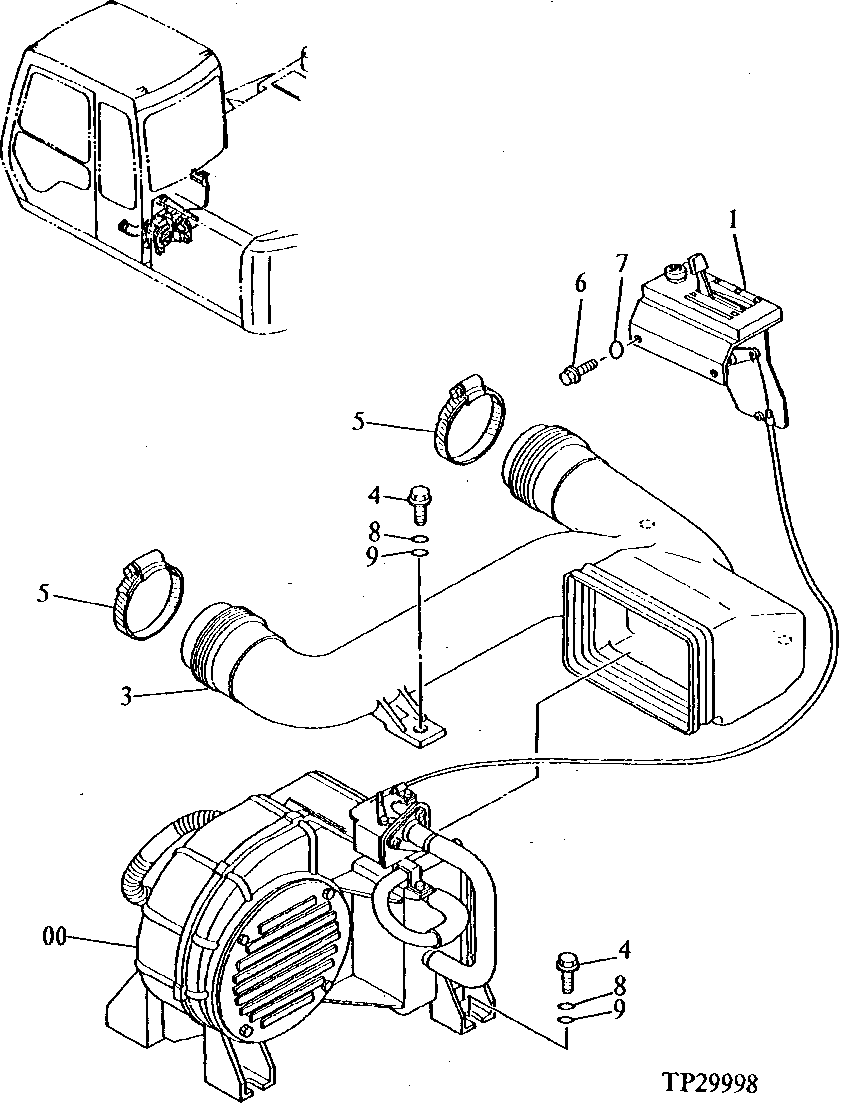 Схема запчастей John Deere 90ELC - 142 - Heater 1830 HEATING AND AIR CONDITIONING