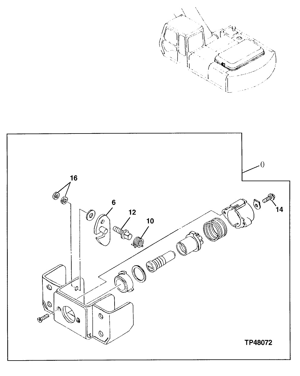 Схема запчастей John Deere 90ELC - 161 - DOOR LOCK 1910 Hood Or Engine Enclosure