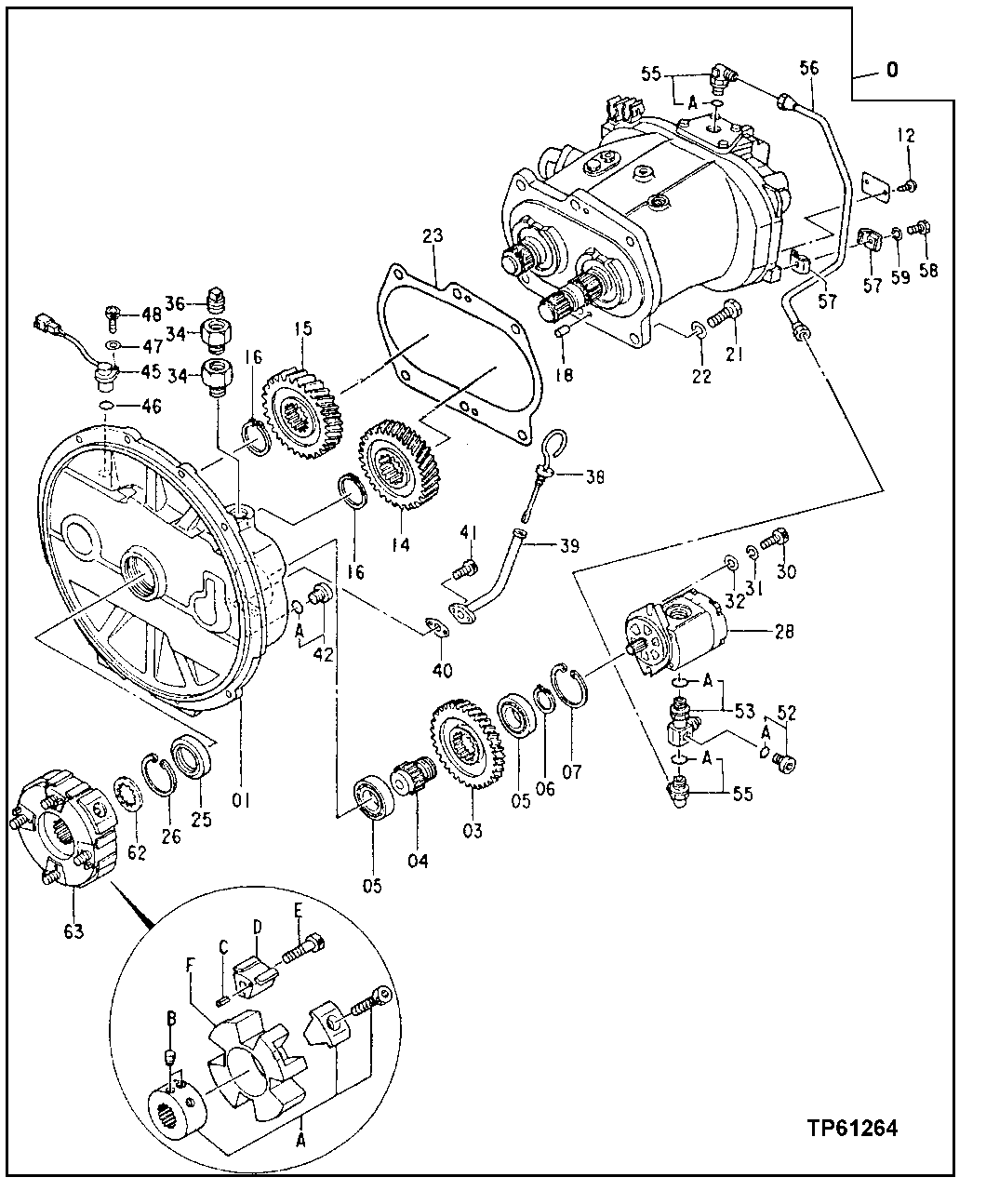 Схема запчастей John Deere 90ELC - 169 - Main Hydraulic Pump (015000 - ) 2160 HYDRAULIC SYSTEM