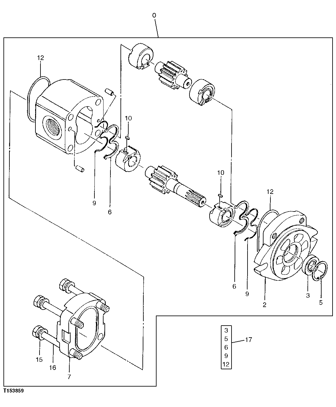 Схема запчастей John Deere 90ELC - 172 - HYDRAULIC PUMP GEAR (015000 - ) 2160 HYDRAULIC SYSTEM