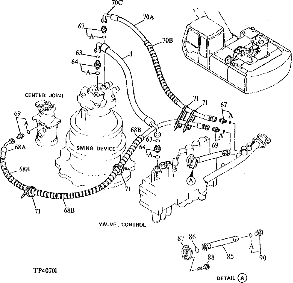 Схема запчастей John Deere 90ELC - 177 - OIL COOLER PIPINGS 2160 HYDRAULIC SYSTEM