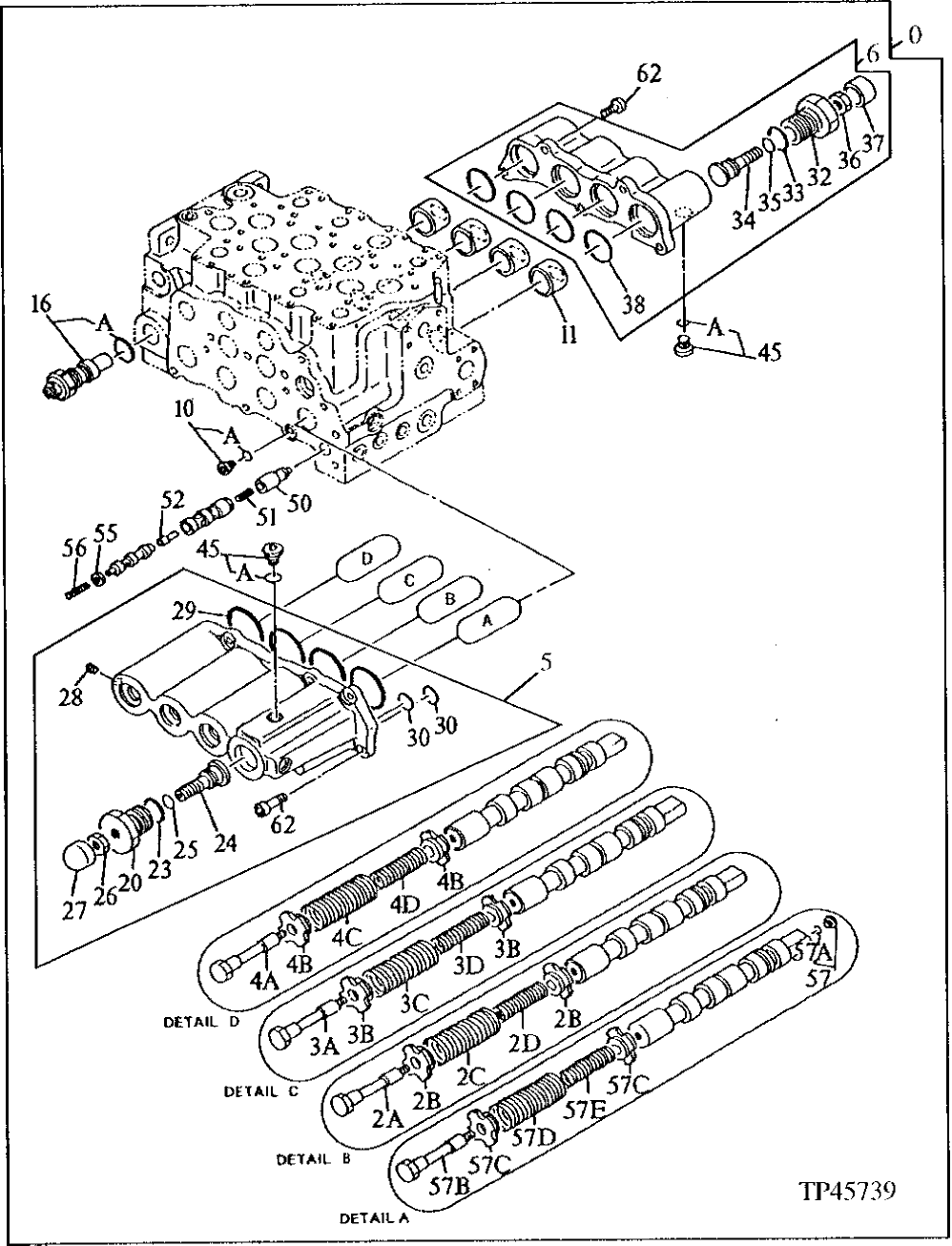 Схема запчастей John Deere 90ELC - 183 - Control Valve 2160 HYDRAULIC SYSTEM