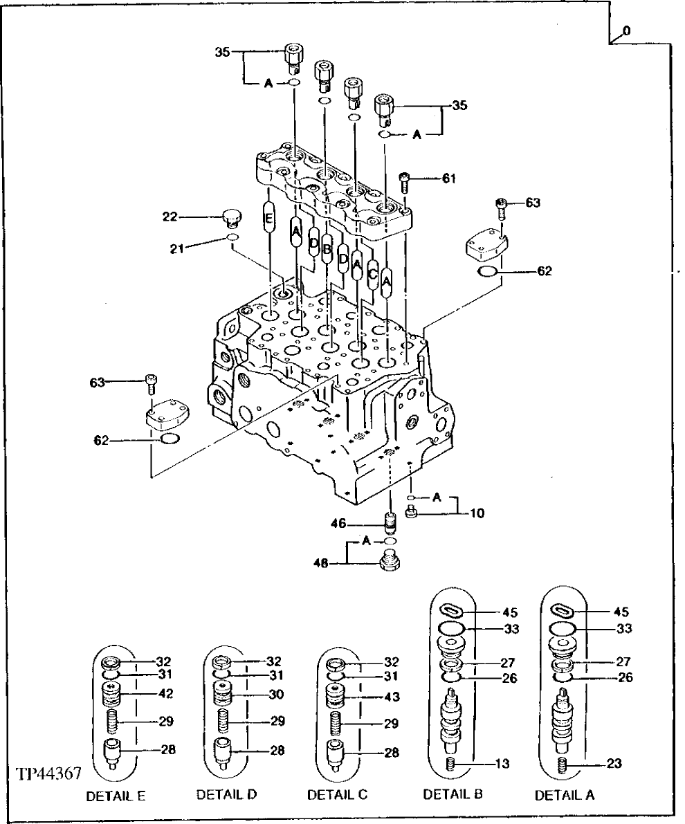 Схема запчастей John Deere 90ELC - 185 - Control Valve ( - 014999) 2160 HYDRAULIC SYSTEM