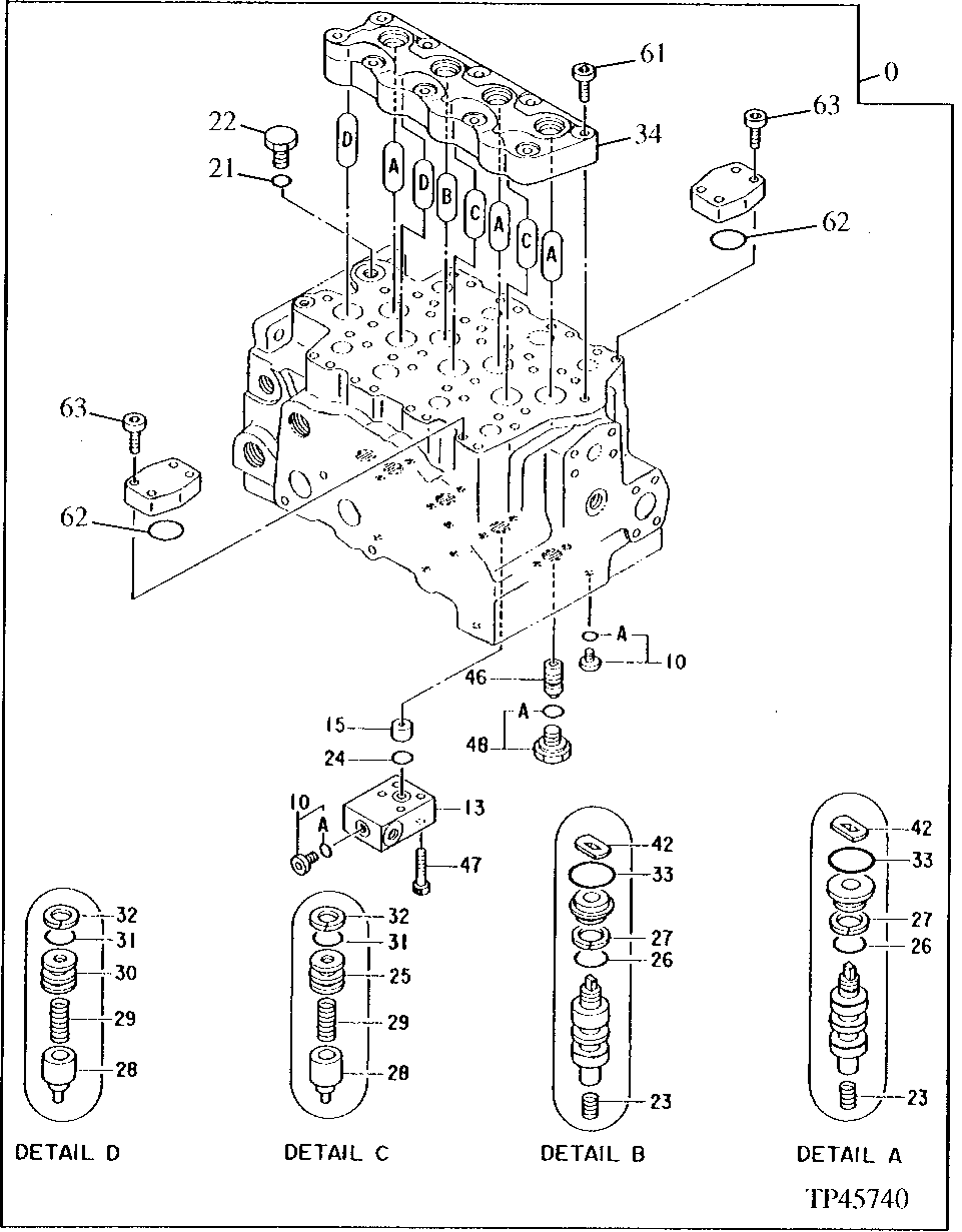 Схема запчастей John Deere 90ELC - 186 - Control Valve (015000 - ) 2160 HYDRAULIC SYSTEM