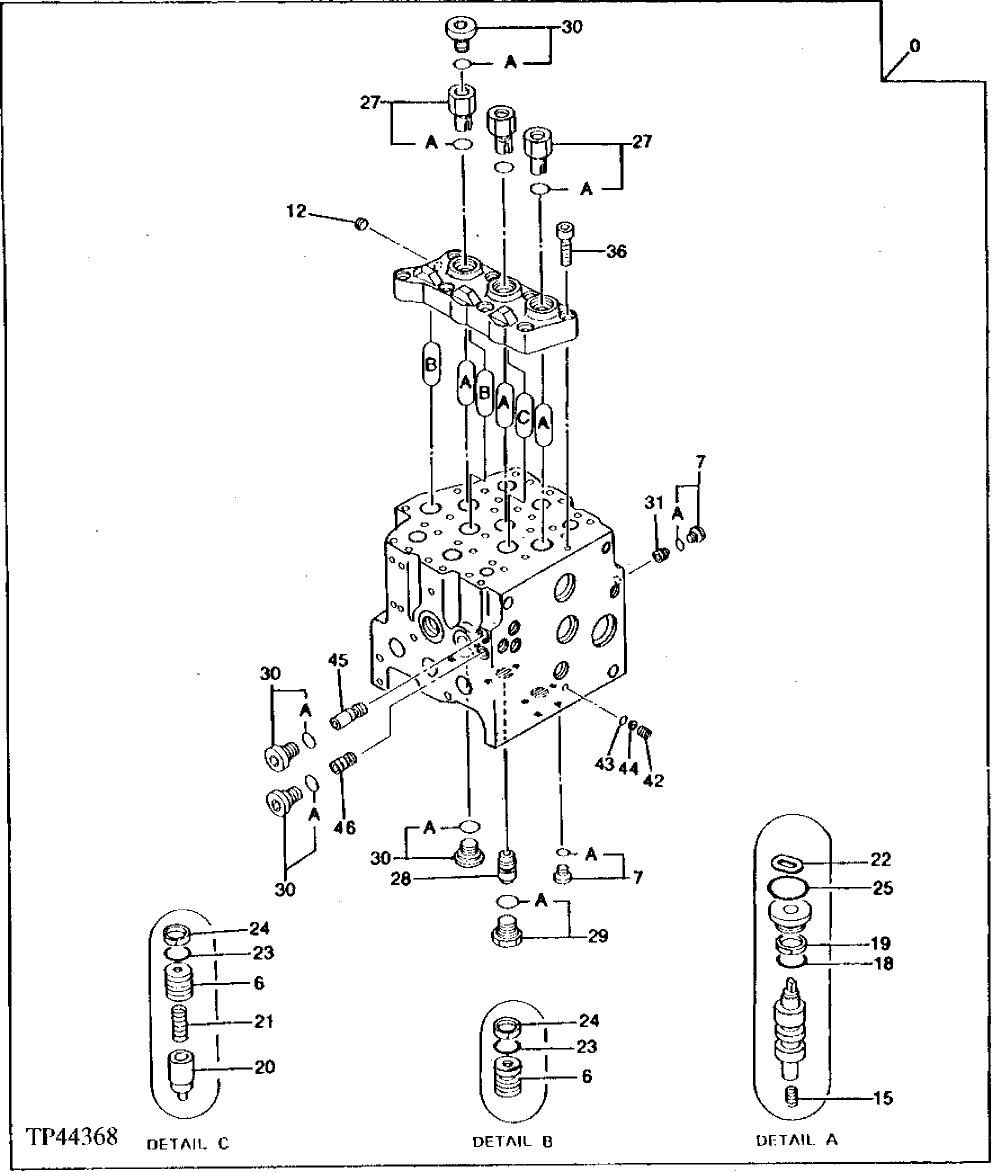 Схема запчастей John Deere 90ELC - 189 - Control Valve ( - 014999) 2160 HYDRAULIC SYSTEM