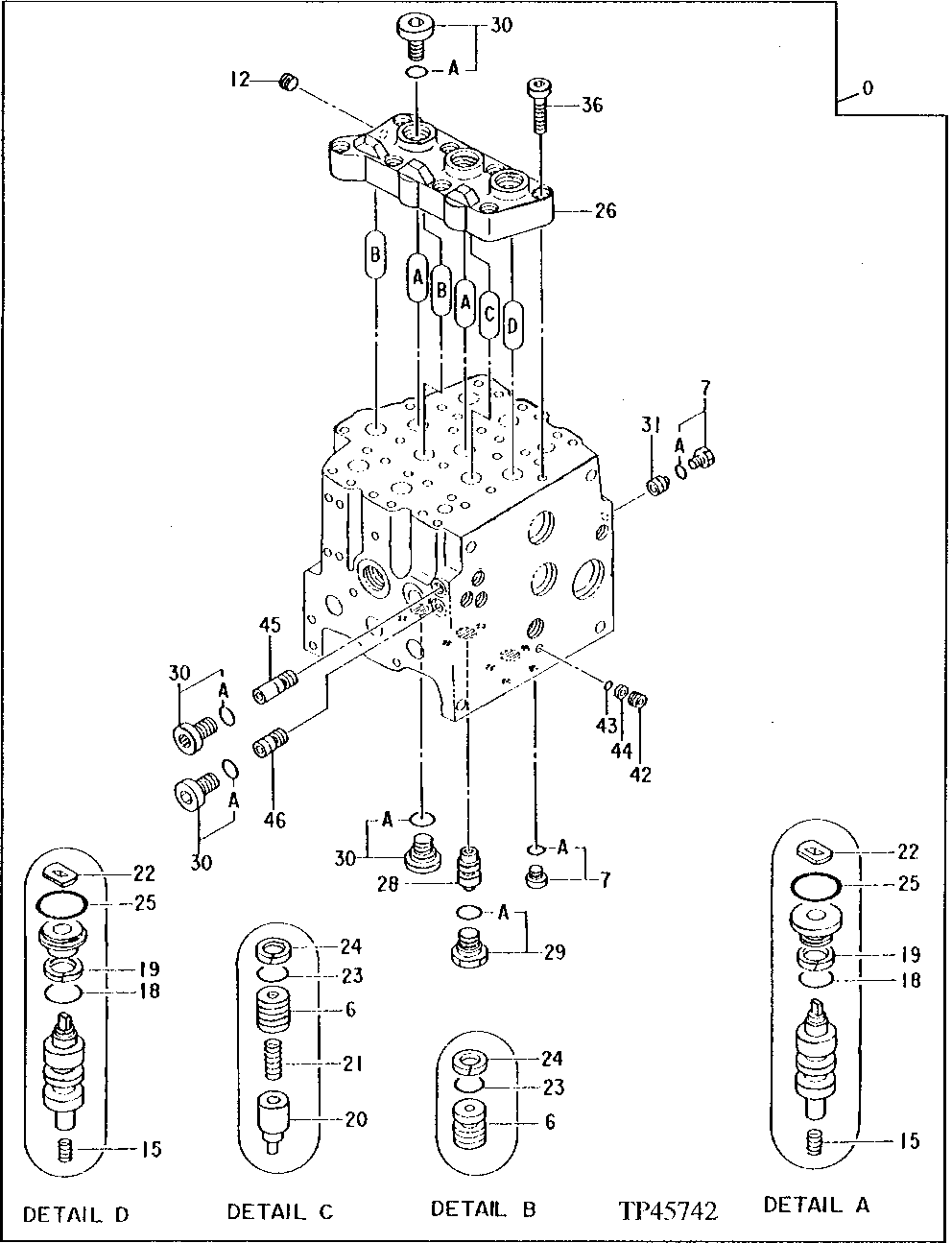 Схема запчастей John Deere 90ELC - 190 - Control Valve (015000 - ) 2160 HYDRAULIC SYSTEM