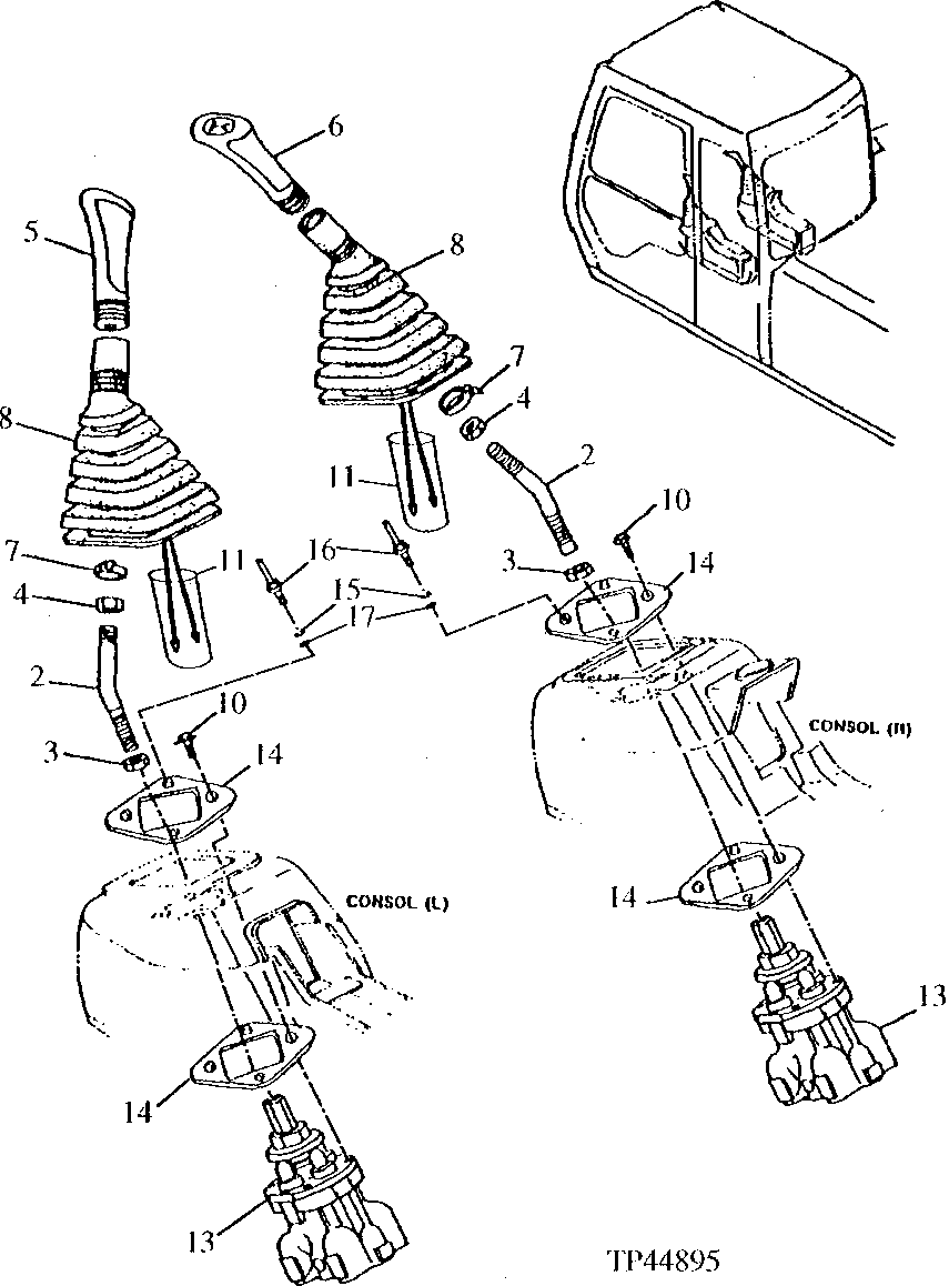 Схема запчастей John Deere 90ELC - 214 - Control Lever 3315 Control Linkage