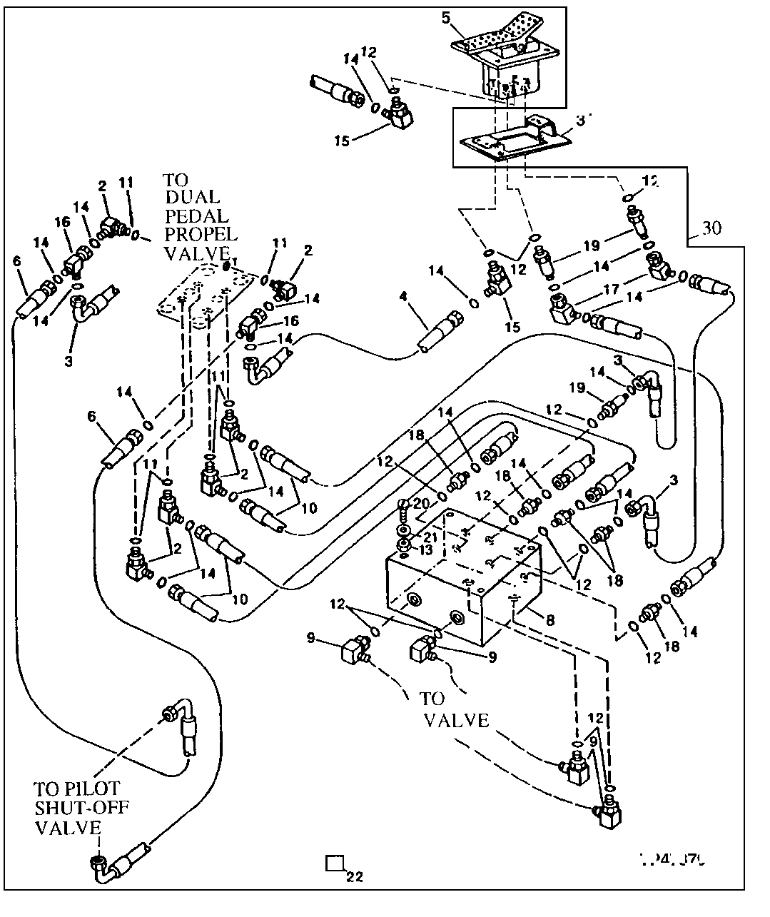 Схема запчастей John Deere 90ELC - 227 - SINGLE PEDAL CONTROL KIT 3315 Control Linkage