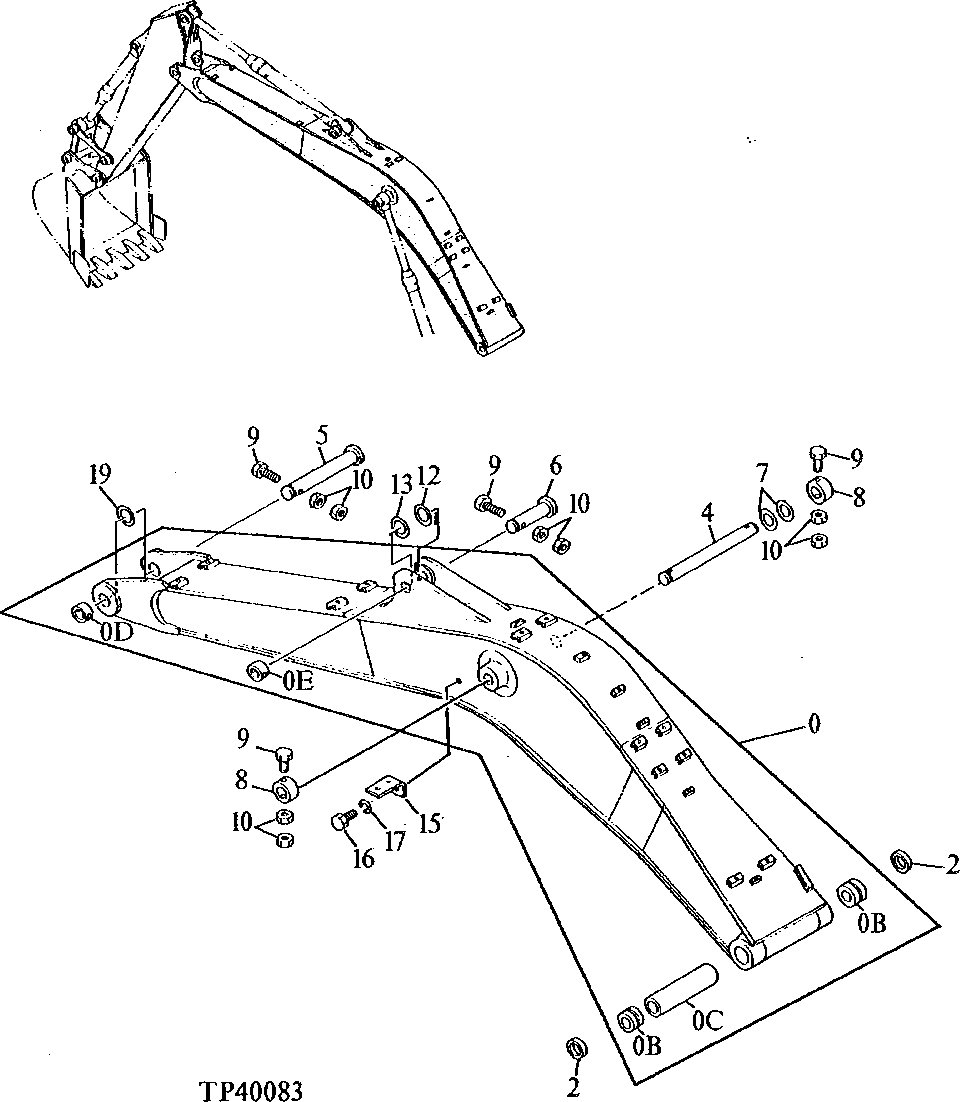 Схема запчастей John Deere 90ELC - 235 - Boom 3344 FRAMES 3340