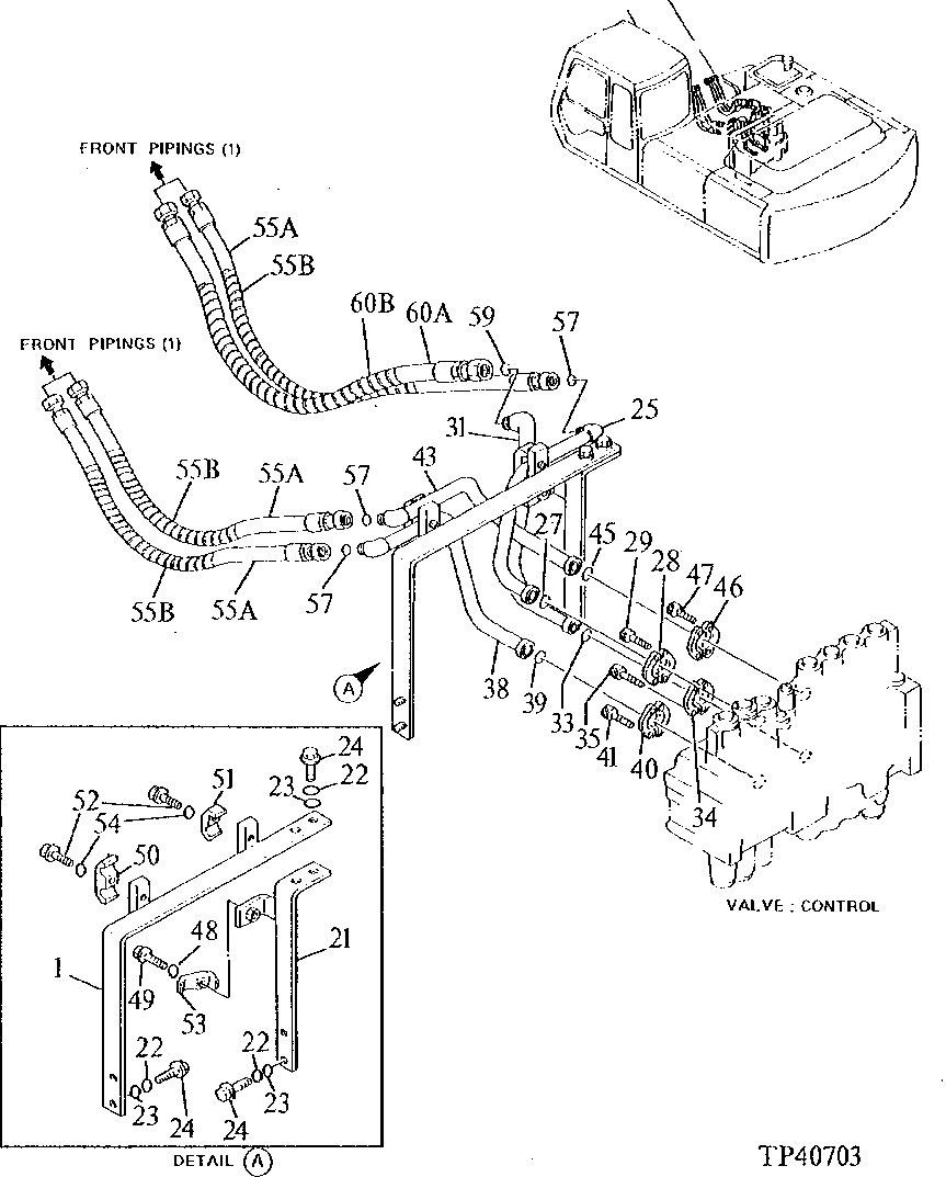 Схема запчастей John Deere 90ELC - 238 - MAIN PIPINGS 3360 HYDRAULIC SYSTEM