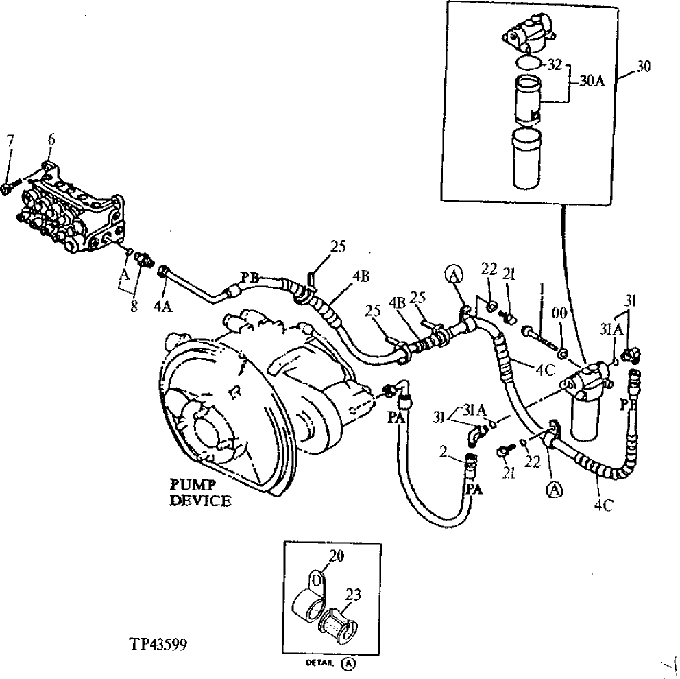 Схема запчастей John Deere 90ELC - 241 - PILOT PIPINGS 3360 HYDRAULIC SYSTEM