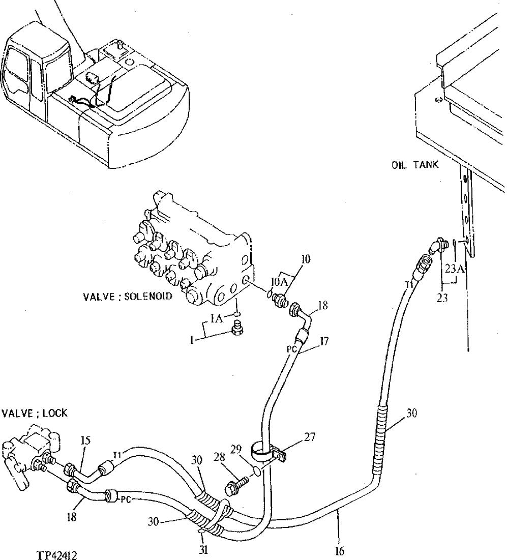 Схема запчастей John Deere 90ELC - 244 - PILOT PIPINGS 3360 HYDRAULIC SYSTEM