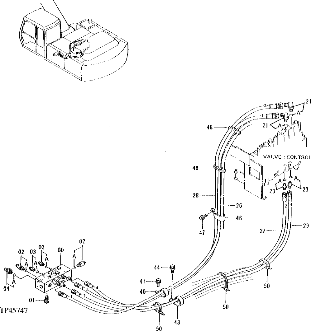 Схема запчастей John Deere 90ELC - 251 - PILOT PIPINGS (015000 - ) 3360 HYDRAULIC SYSTEM