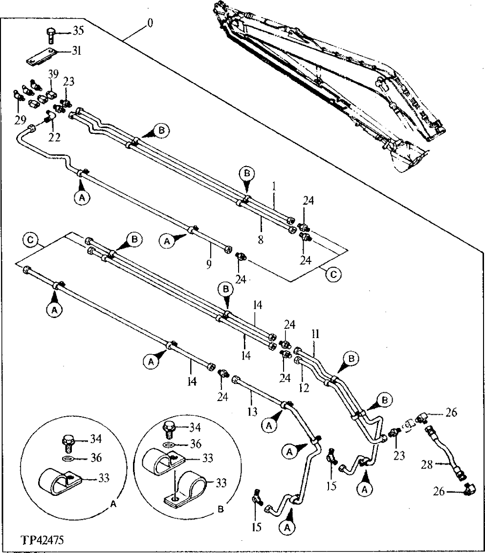 Схема запчастей John Deere 90ELC - 284 - SUPER LONG FRONT 3360 HYDRAULIC SYSTEM