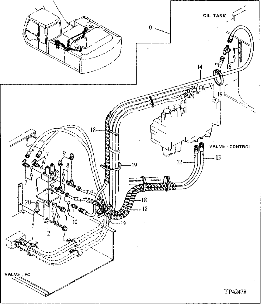 Схема запчастей John Deere 90ELC - 287 - SUPER LONG FRONT 3360 HYDRAULIC SYSTEM