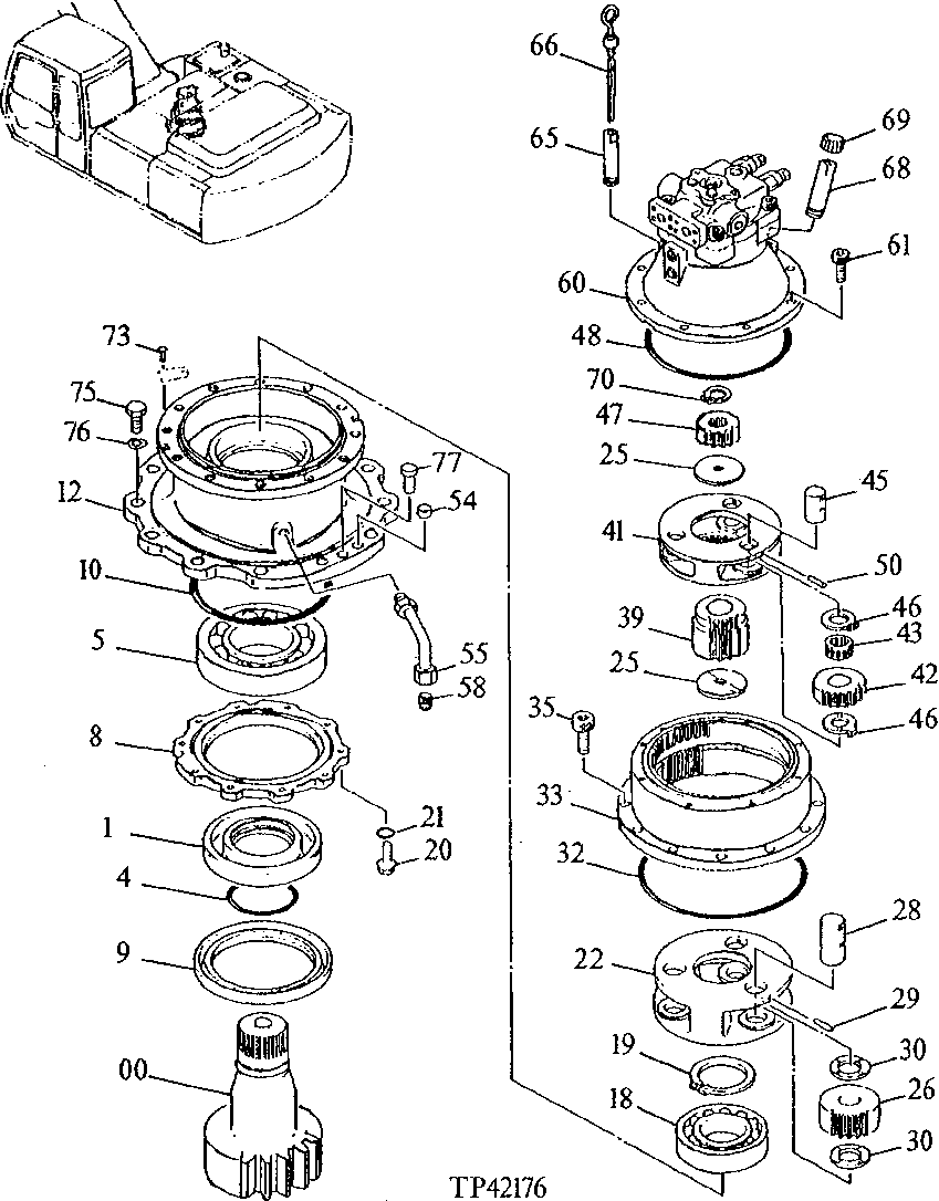 Схема запчастей John Deere 90ELC - 300 - SWING DRIVE 4360 HYDRAULIC SYSTEM