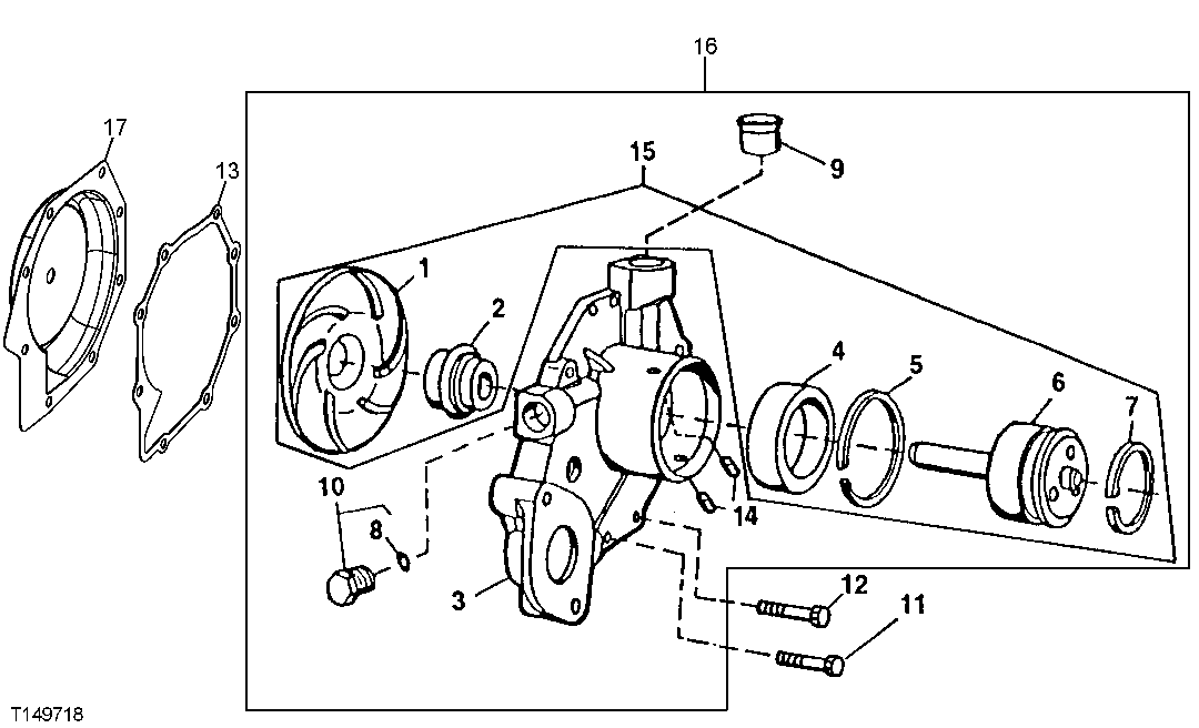 Схема запчастей John Deere 90ELC - 71 - Replacement Water Pump (704569 - ) 0417 Water Pump 6068TDW07, 6068TDW56 6068TDW07, 6068TDW56