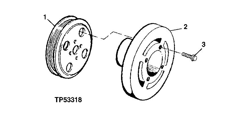 Схема запчастей John Deere 90ELC - 90 - Crankshaft Pulley and Damper (704569 - ) 0429 FAN DRIVE 6068TDW07, 6068TDW56 6068TDW07, 6068TDW56