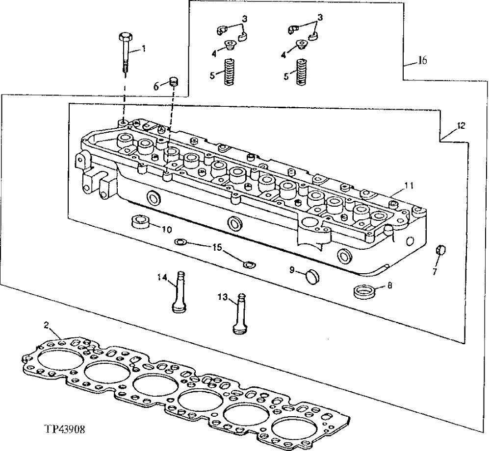 Схема запчастей John Deere 90ELC - 52 - Cylinder Head, Head Gasket And Valves ( - 704568) 0409 Cylinder Head and Valves 6068TDW07, 6068TDW56 6068TDW07, 6068TDW56