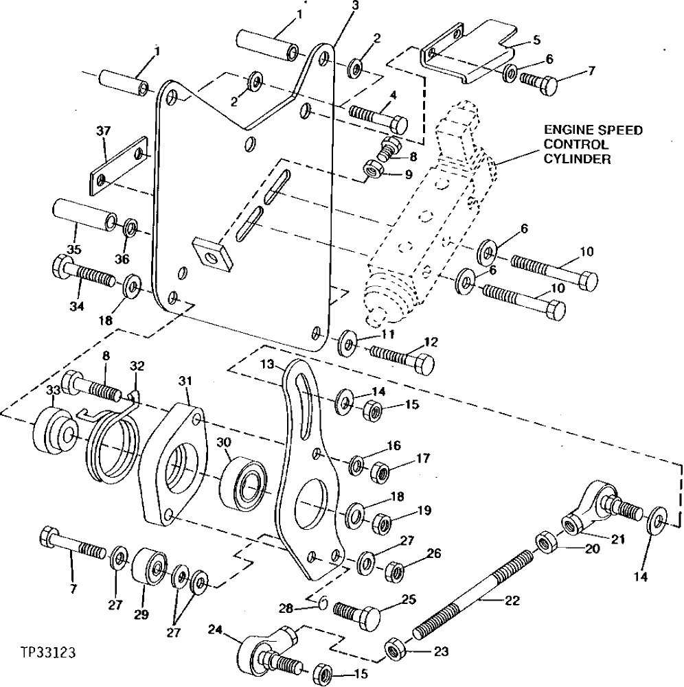 Схема запчастей John Deere 90ELC - 109 - Engine Speed Control Linkage 0515 SPEED CONTROLS