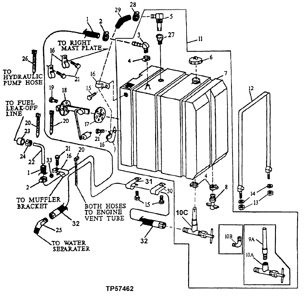 Схема запчастей John Deere 90ELC - 115 - FUEL TANK, FITTINGS AND LINES 0560 External Fuel Supply Systems