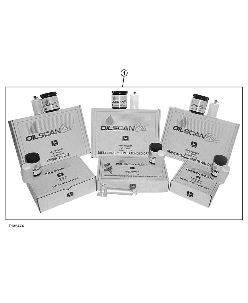 Схема запчастей John Deere 90ELC - 128 - Fluid Analysis Products (Oilscan Plus Test Kit) 1369 GREASES, OILS, FUELS AND COOLANTS