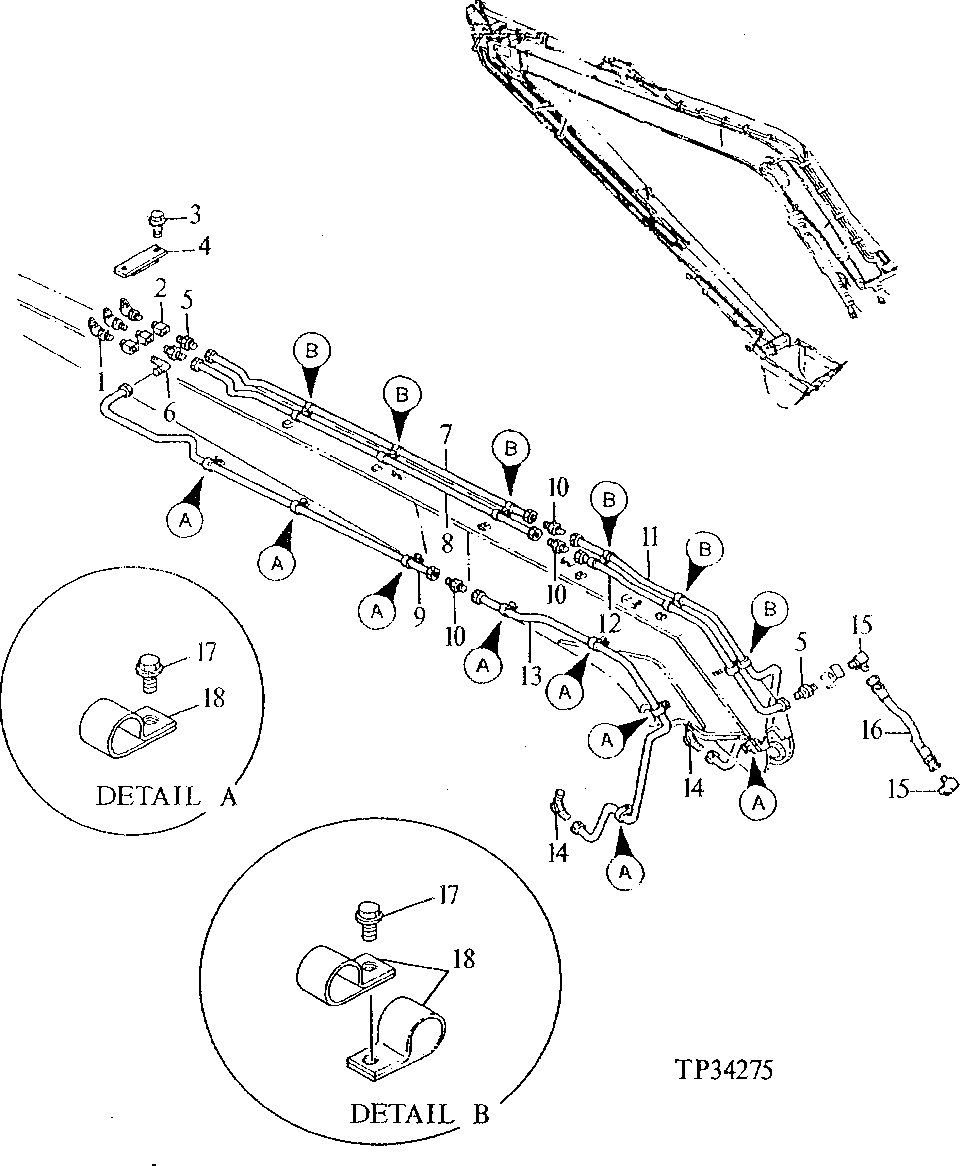 Схема запчастей John Deere 90ELC - 133 - SUPER LONG FRONT ARM CENTRAL LUBRICATION LINES 1370 Lubrication Systems