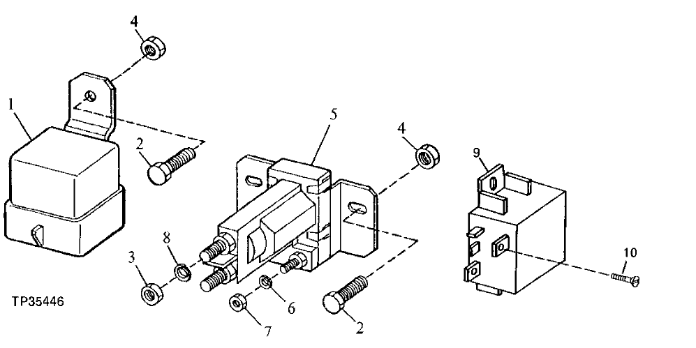 Схема запчастей John Deere 90ELC - 158 - RELAYS 1676 Instruments And Indicators