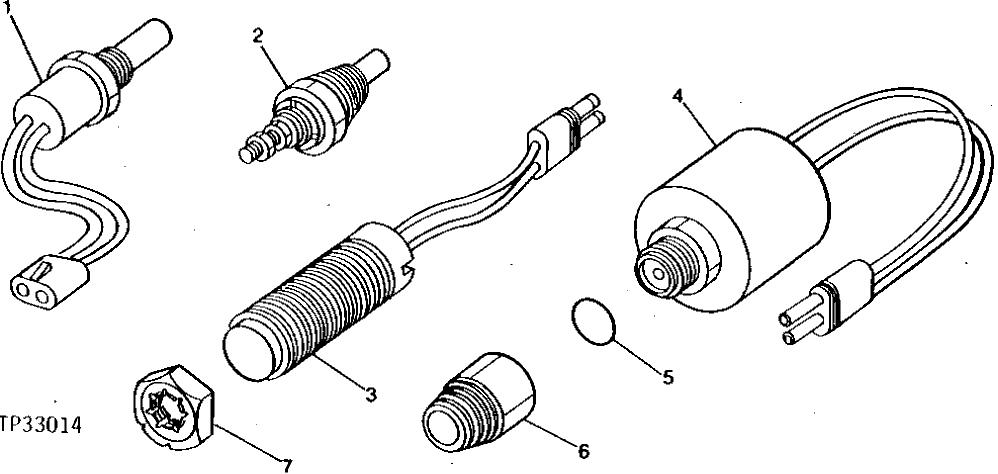 Схема запчастей John Deere 90ELC - 159 - SENSORS, SWITCHES AND SENDERS 1676 Instruments And Indicators