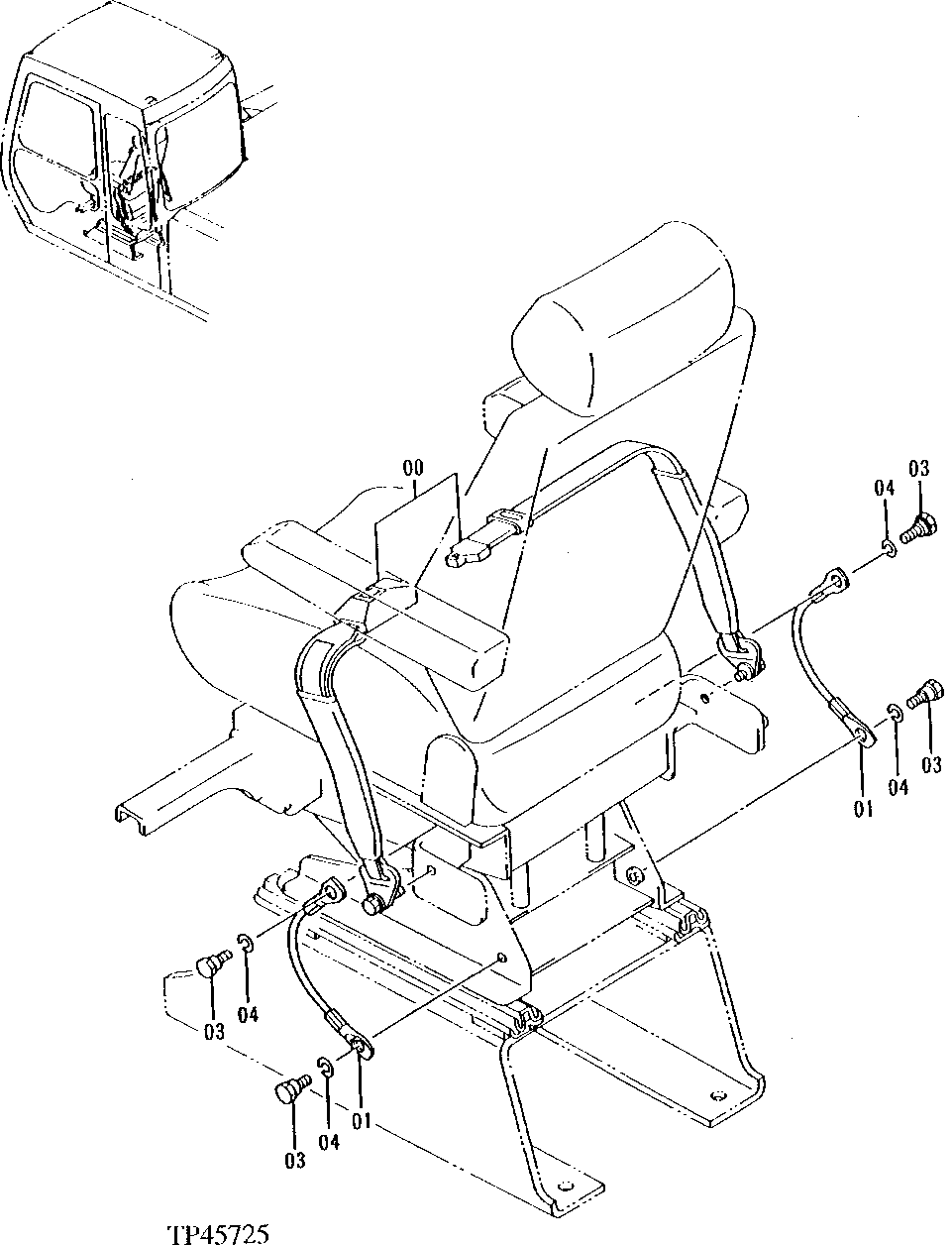 Схема запчастей John Deere 90ELC - 196 - Seat Belt (00150 - ) 1821 SEAT AND SEAT BELT