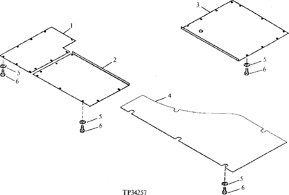 Схема запчастей John Deere 90ELC - 219 - MAIN FRAME BOTTOM COVERS 1910 Hood Or Engine Enclosure