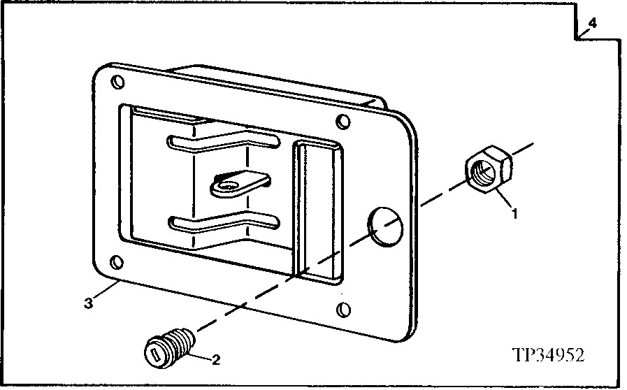 Схема запчастей John Deere 90ELC - 223 - DOOR LOCK (546278 - ) 1910 Hood Or Engine Enclosure