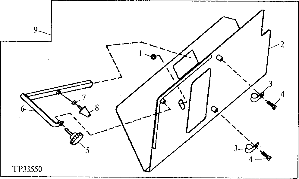 Схема запчастей John Deere 90ELC - 226 - VANDAL COVER STORAGE TRAY 1910 Hood Or Engine Enclosure