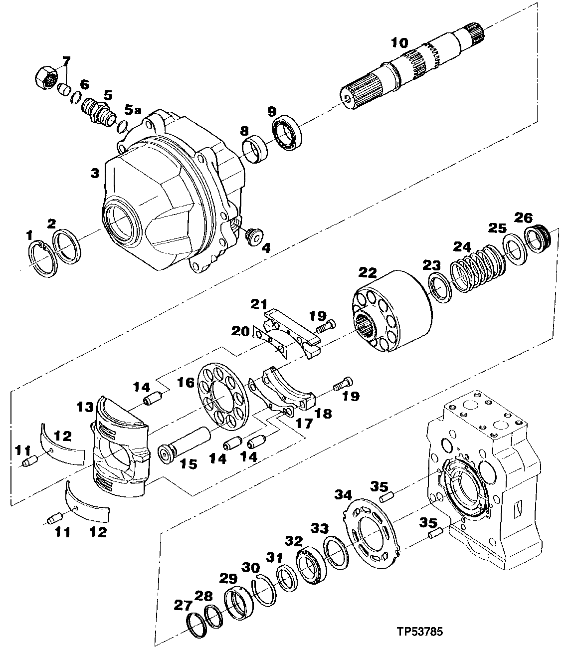 Схема запчастей John Deere 90ELC - 245 - FRONT HYDRAULIC PUMP (559603 - ) 2160 HYDRAULIC SYSTEM