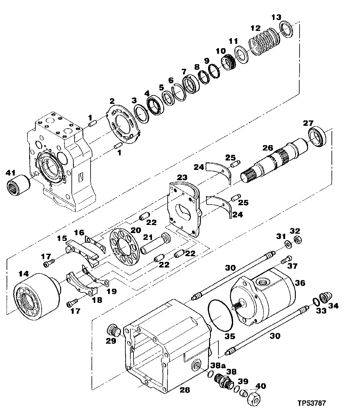 Схема запчастей John Deere 90ELC - 247 - REAR HYDRAULIC PUMP (559603 - ) 2160 HYDRAULIC SYSTEM