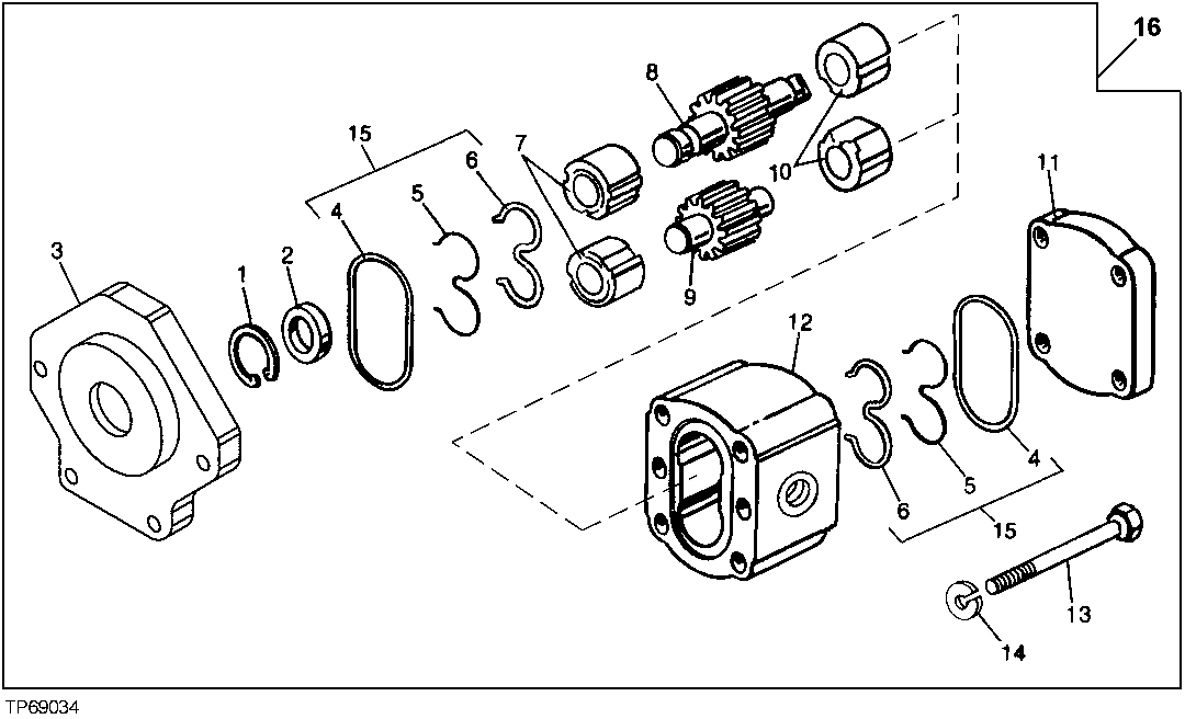 Схема запчастей John Deere 90ELC - 249 - Pilot Pump 2160 HYDRAULIC SYSTEM