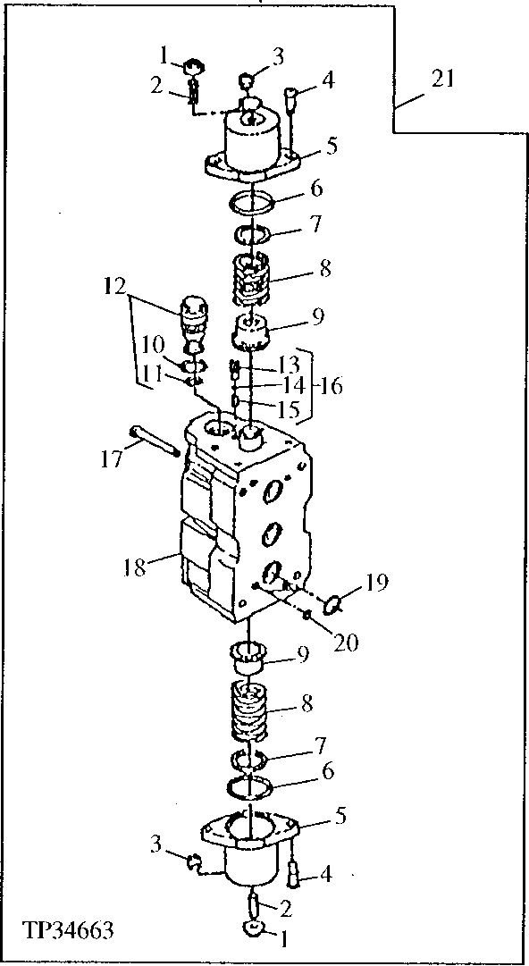 Схема запчастей John Deere 90ELC - 250 - Main Hydraulic Control Valve ( - 556935) 2160 HYDRAULIC SYSTEM