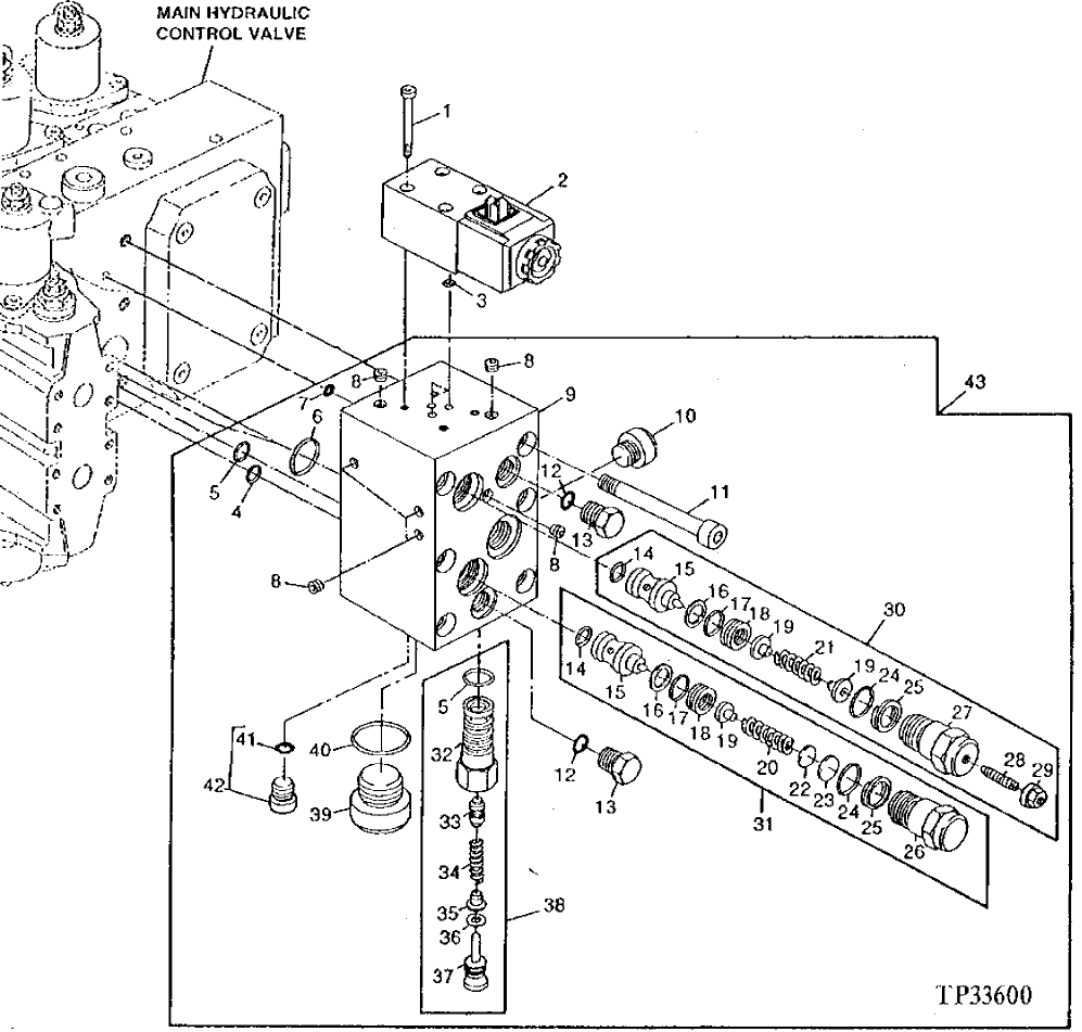 Схема запчастей John Deere 90ELC - 257 - PRESSURE COMPENSATOR VALVE ( - 556935) 2160 HYDRAULIC SYSTEM