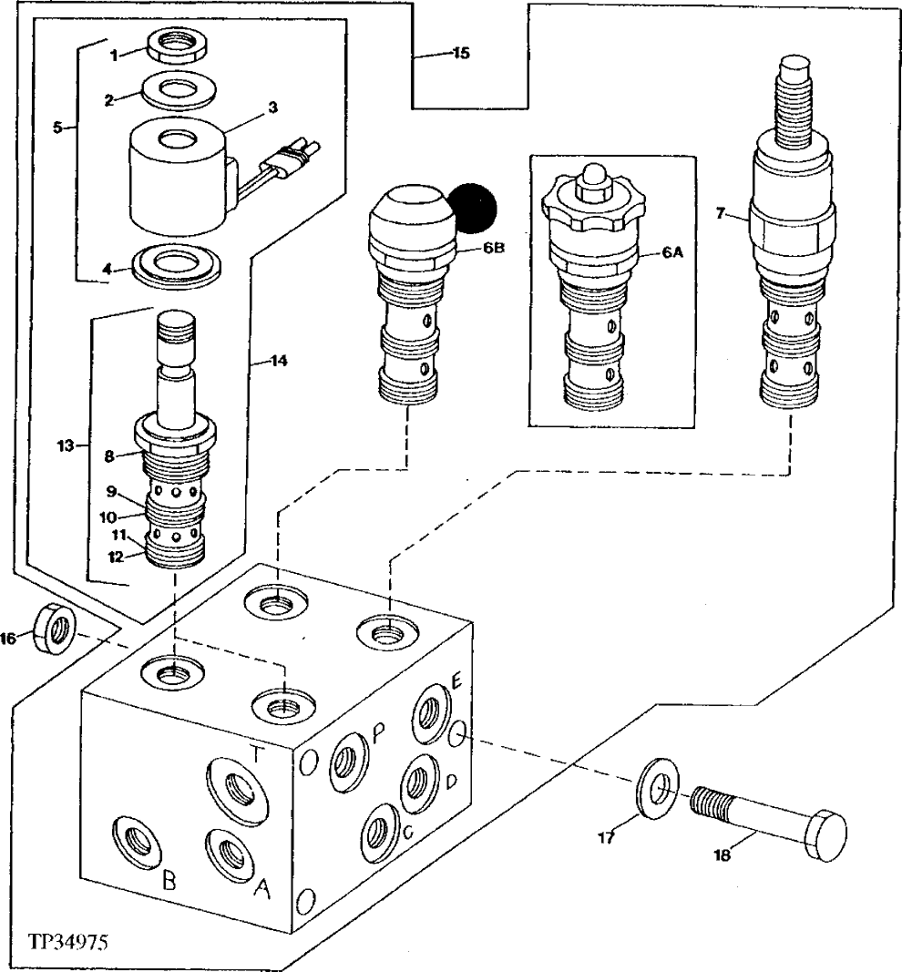 Схема запчастей John Deere 90ELC - 262 - DUAL SOLENOID VALVE 2160 HYDRAULIC SYSTEM