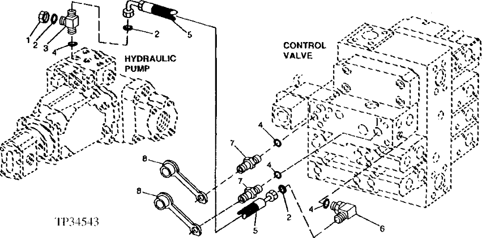 Схема запчастей John Deere 90ELC - 264 - LOAD SENSING LINE ( - 556935) 2160 HYDRAULIC SYSTEM